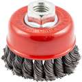 Norton 2-3/4" Knot Wire Cup Brush, 0.020" Wire Dia., 7/8" Trim Length, 66252838872