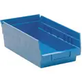 Quantum Storage Systems Shelf Bin: 11 5/8 in Overall Lg, 6 5/8 in x 4 in, Blue, Nestable