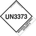Hazardous Material Shipping Labels, Class 6, UN3373 Biological Substance Category B, Paper