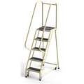 EGA Rolling Ladder: 50 in Platform Ht, 14 in Platform Dp, 17 in Platform Wd, Antislip Vinyl, Gray, Steel