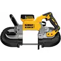 Dewalt Portable Band Saw: 44 7/8 in Blade Lg, 5 in x 4 3/4 in, 0 to 490, Brushless Motor, (2) 5.0 Ah