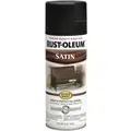 Stops Rust Spray Paint" Satin Black for Metal, Plastic, Steel, Wood, 12 oz.
