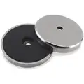 Encased Round Base Magnet, 11 lb. Max. Pull, 0.25" Thickness