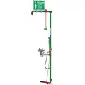 Hughes Safety Showers Shower with Eye/Face Wash, Floor Mount, Stainless Steel, Assembled
