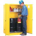 Justrite 55 gal. Hazardous Waste and Drum Storage Cabinet, Manual Safety Cabinet Door Type, 65" Height
