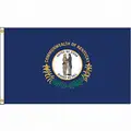 Nylglo State Flag: 4 ft. H, 6 ft. W, 25 ft. Min. Flagpole H, Indoor/Outdoor, Kentucky