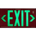 Plastic, Exit Sign, 15-7/8" Width, 8-5/8" Height, With Mounting Holes, Exit (Double Arrows)