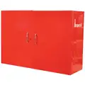 Red Steel 4-Hole Bin Cabinet, 33-7/8" x 12-1/2" x 23-7/8"