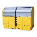 Ultratech Covered, Polyethylene IBC Containment Unit; 535 gal. Spill Capacity, No Drain Included, Gray/Yellow