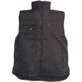 Black Insulated Vest, 3X, Nylon, Fits Chest Size 54" to 56", 29" Length, 4 Pockets