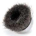 3" Crimped Wire Cup Brush, Arbor Hole Mounting, 0.014" Wire Dia. 1" Bristle Trim Length