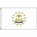 Nylglo State Flag: 4 ft. H, 6 ft. W, 25 ft. Min. Flagpole H, Indoor/Outdoor, Rhode Island