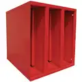 Red Steel Hydraulic Hose Cabinet, 3 Compartment Unit