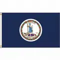 Nylglo State Flag: 4 ft. H, 6 ft. W, 25 ft. Min. Flagpole H, Indoor/Outdoor, Virginia