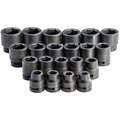 Proto Impact Socket Set: 1 in Drive Size, 21 Pieces, 3/4 in to 2 in Socket Size Range, (21) 6-Point