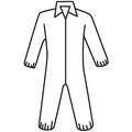 West Chester Protective Gear Coveralls with Elastic Cuff, Polypropylene Material, White, 2XL
