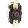 Hubbell Wiring Device-Kellems Black Locking Receptacle, 30 Amps, 125/250VAC Voltage, NEMA Configuration: L14-30R