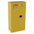 Jamco Flammables Safety Cabinet: Std, 44 gal, 34 in x 18 in x 65 in, Yellow, Self-Closing, 3 Shelves