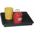 Spill Tray: 48 in L x 12 in W, 12 gal Spill Capacity, Black