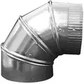 Galvanized Steel 90 Degree Elbow, 6" Duct Fitting Diameter, 9" Duct Fitting Length