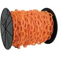 Mr. Chain Plastic Chain: Outdoor or Indoor, 1 1/2 in Size, 200 ft Lg, Orange, Polyethylene