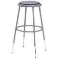 National Public Seating Round Stool with 25" to 33" Seat Height Range and 300 lb. Weight Capacity, Gray