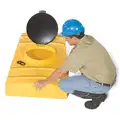 Ultratech Uncovered, Polyethylene IBC Containment Unit; 65 gal. Spill Capacity, No Drain Included, Yellow