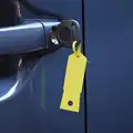 Yellow Lock Key Tag, Plastic, Rectangle, 4-1/2" x 3/4"
