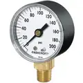 Pressure Gauge, 0 to 300 psi Range, 1/4" MNPT, +/-3-2-3% Gauge Accuracy
