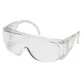 Safety Glasses: Anti-Scratch, Frameless, Clear, Clear, Clear, M Eyewear Size, Universal