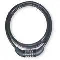 Master Lock Braided Steel Integrated Resettable Lock and Cable, 5 ft. x 3/8"