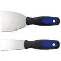 Westward 2-Piece Standard Carbon Steel Flexible Putty Knife/Scraper Set, 1-1/2, 3" Blade Width