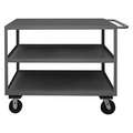 Durham Utility Cart with Lipped & Flush Metal Shelves, Load Capacity 3,000 lb, Number of Shelves 3