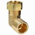 Male Elbow, 90 Degrees: Brass, Compression x MNPT, 3/4 in Pipe Size, For 3/4 in Tube OD, Brass, 5 PK