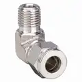 Male Elbow, 90 Degrees, 1/4" Tube Size, 1/8" Pipe Size - Pipe Fitting, Metal, 1/2" Hex Size