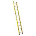 Werner 10 ft. Fiberglass Straight Ladder with 375 lb. Load Capacity, Round Rungs