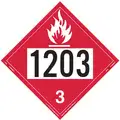 10-3/4" x 10-3/4" Class 3 Rigid Vinyl Flammable Liquid Placard, Red/White