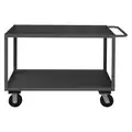 Utility Cart with Lipped Metal Shelves, Load Capacity 2,400 lb, Number of Shelves 2