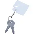 Blank Key Tag: Square-Slotted, 1 5/8 in Ht (In.), 1 1/2 in Wd (In.), White, 50 PK