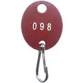 Key Tag Numbered 1 to 100: ABS Oval, 1 3/8 in Ht (In.), 1 1/8 in Wd (In.), 100 PK