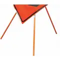 Dicke Portable Steel Tripod Sign Stand, Compatible with Roll-Up Signs, Not Fillable, Orange
