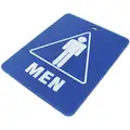 Restroom Key Tag: Men, 4 1/2 in Ht (In.), 3 1/2 in Wd (In.), Blue