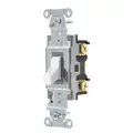 Hubbell Wiring Device-Kellems Wall Switch: 1-Pole, 20 Amps AC, White, 120 to 277, Back and Side