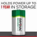 Rayovac D Pre-Charged Rechargeable Battery, Recharge Plus, Nickel-Metal Hydride, PK2