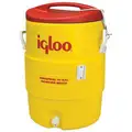 Igloo 10 gal. Beverage Dispenser with Ice Retention of Up to 2 days; Yellow Cooler with Red Lid