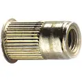 Rivet Nut: Steel, Knurled, 1/4"-20 Dia./Thread Size, 0.027 in to 0.165 in, 0.58 in Lg, 25 PK