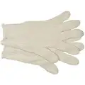 String Knit Glove, S, Polyester/Cotton, 8.63", Natural, 12 PK
