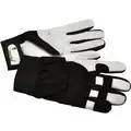 Imperial Impact Glove, M, Goatskin Leather Palm, Full Finger, Black/White, 1 PR
