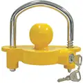 Coupler Lock: Universal, 1 7/8 in/2 5/16 in/2 in, Powder Coated Yellow, (2) Keys