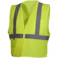 Safety Vest, Lime with Silver reflective Stripe, ANSI Class 2, Zipper Closure, Medium